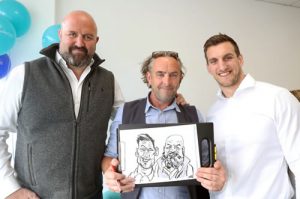 Gregg with Sam Warburton - Caricaturist for corporate events