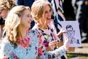 Live on the spot caricature drawing at your wedding event